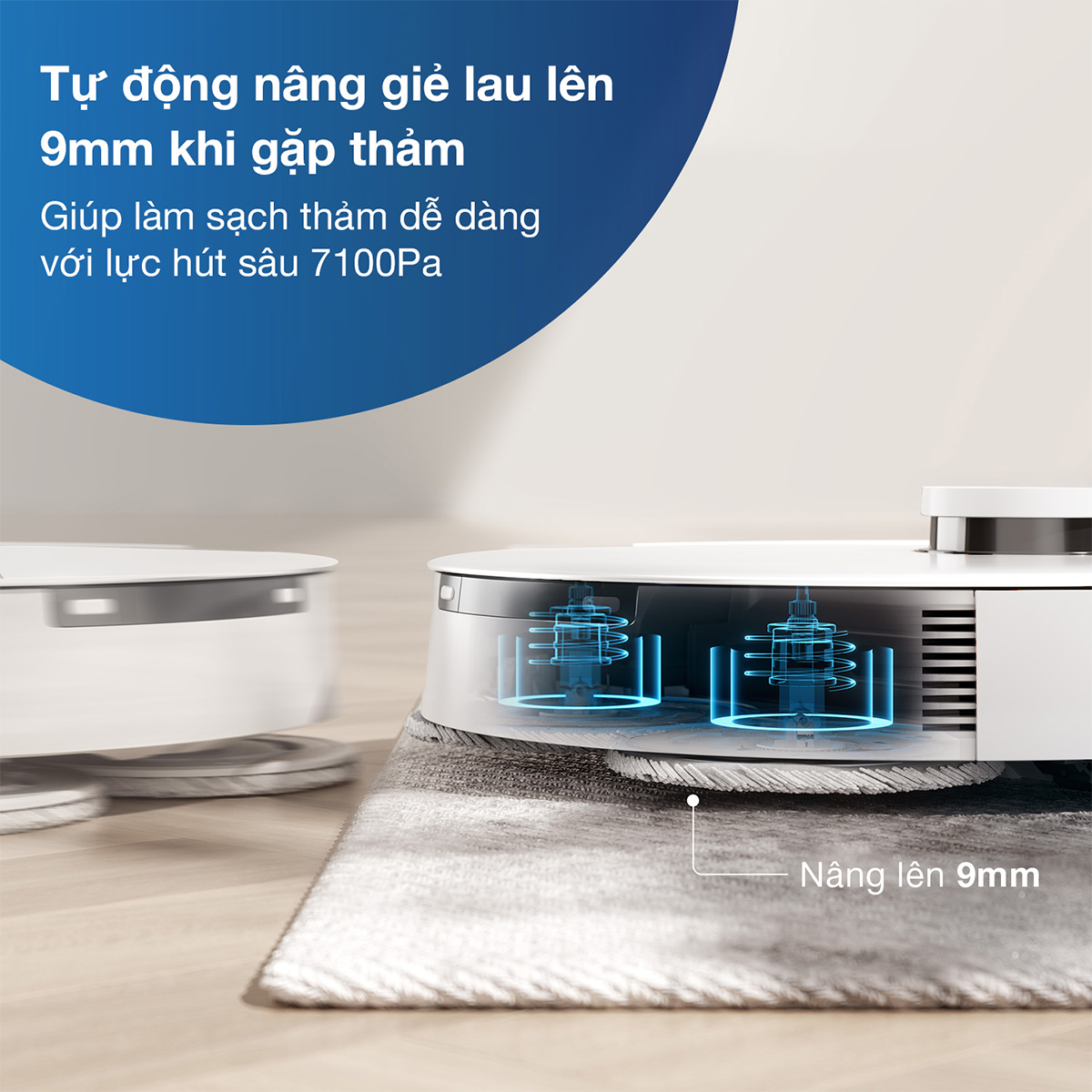 Ecovacs T20E OMNI tự động nâng giẻ