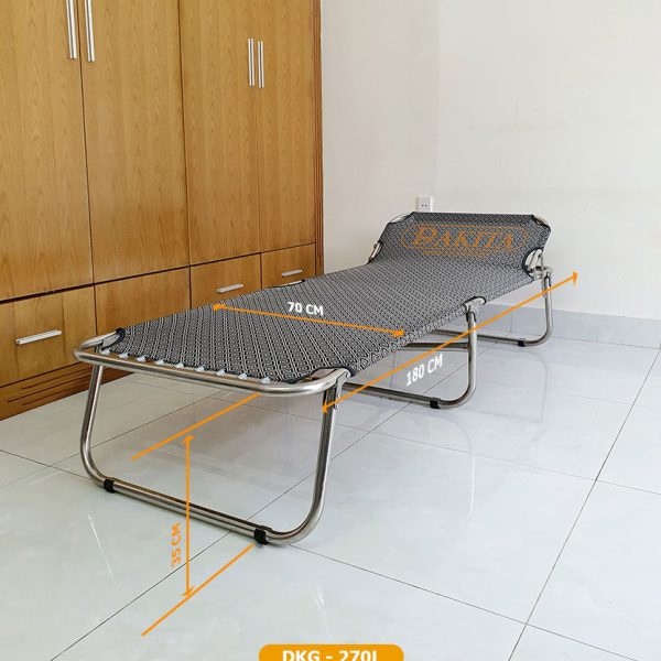 [INOX 100%] Giường Xếp Cao Cấp DAKITA DKG-270L [Khung inox vải lưới Rộng 70cm]