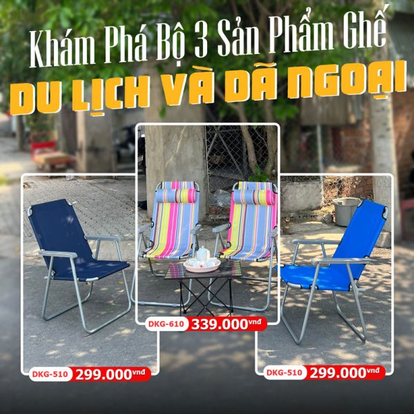 3 CHẾ ĐỘ NGÃ LƯNG - Ghế xếp thư giãn DKG, ghế xếp du lịch, ghế xếp câu cá, ghế xếp giá rẻ