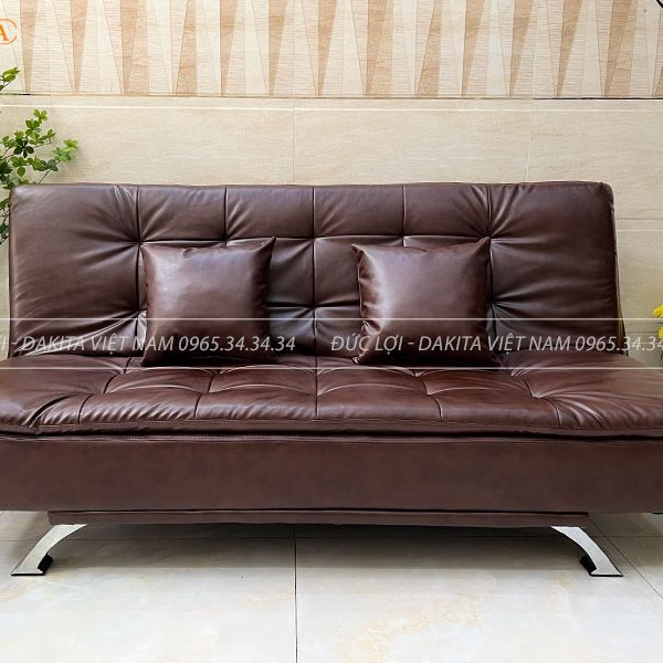 SOFA BED DKF-120 + GIƯỜNG NGỦ ĐA NĂNG DAKITA SIMILI DA NÂU ĐẬM [DA TỐT GIÁ QUÁ RẺ]