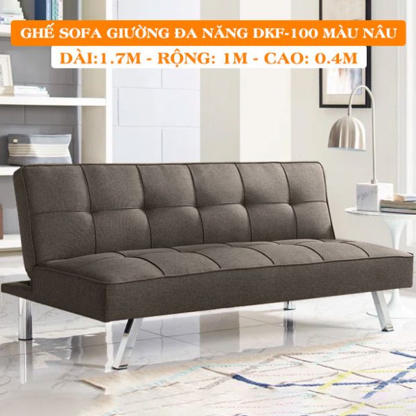 [Màu Nâu] SOFA BED - GHẾ SOFA GIƯỜNG ĐA NĂNG ĐỨC LỢI MÀU NÂU DKF-100