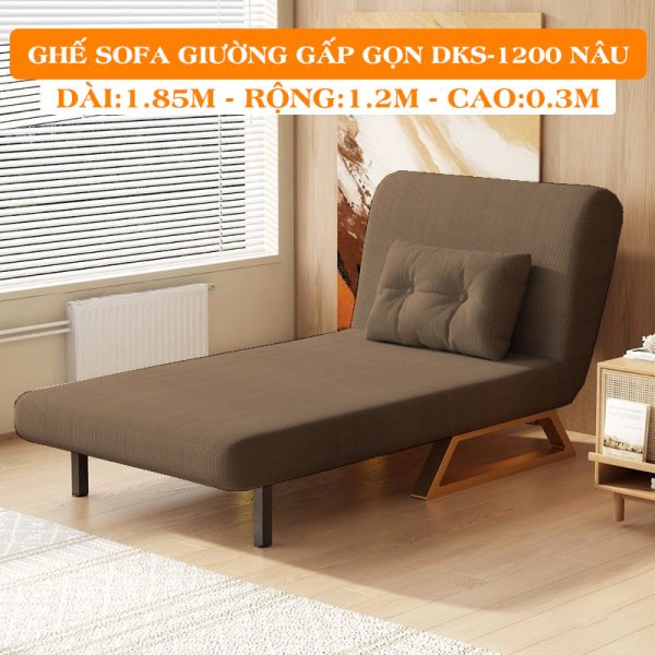 [Rộng 120cm] Sofa Giường Ngủ Nâng Cao Đầu DAKTIA DKS-1200 - Vải Nhung Mềm Êm