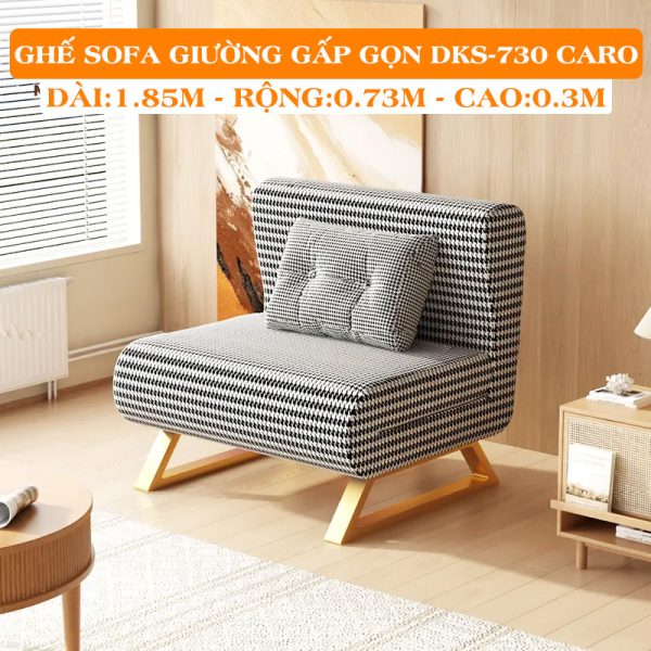 [Rộng 73cm -VẢI NHUNG MỀM ÊM] Sofa Giường Ngủ Nâng Cao Đầu DAKTIA DKS-730