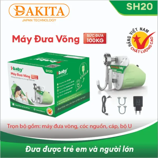 Máy Đưa Võng Sbaby SH20 - Thiết Bị Đưa Võng Tốt Số 1 [ĐƯA ÊM HƠN, KHOẺ HƠN, BỀN HƠN]