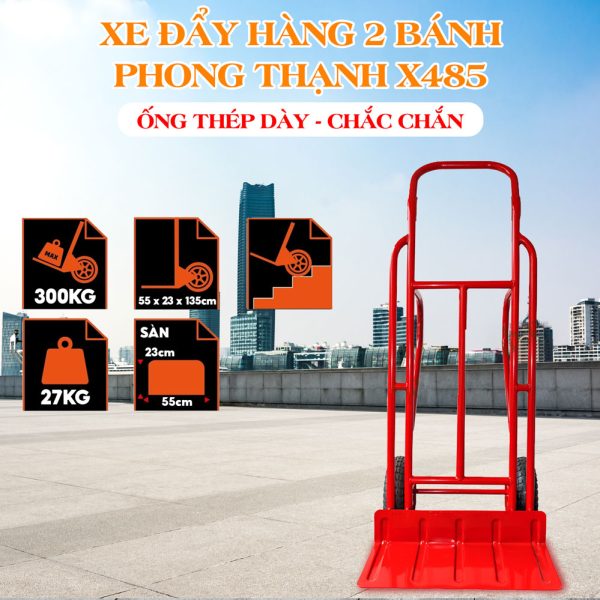 Xe Đẩy Hàng 2 Bánh Phong Thạnh X485 Tải 300KG