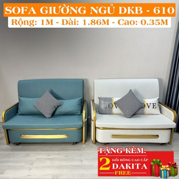[Rộng 100cm - Sang Trọng] Giường Ngủ Thông Minh Gấp Thành Sofa DAKITA DKB-610