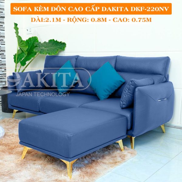 [Màu Xanh Navy] Sofa Băng Kèm Đôn Cao Cấp DAKITA DKF-220NV