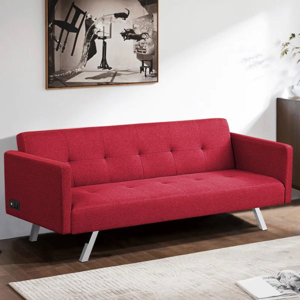 [Màu Đỏ ] Sofa Bed Dakita Có Tay Vịn