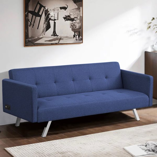 [Màu Xanh Dương] Sofa Bed Dakita Có Tay Vịn