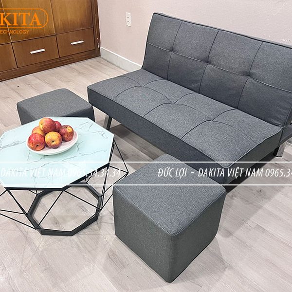 [Rộng 1M - Dài 1.2M] SOFA BED MINI VẢI NỈ MÀU XÁM