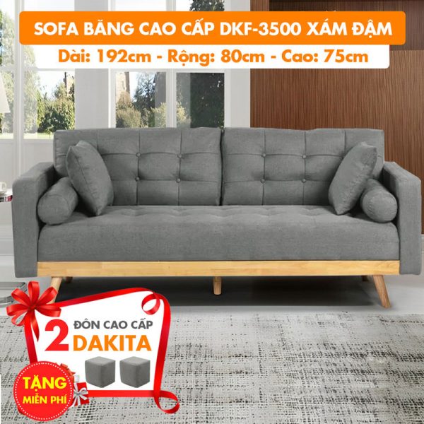 [Màu Xám Đậm] Sofa Băng Cao Cấp Xuất Khẩu DKF-3500