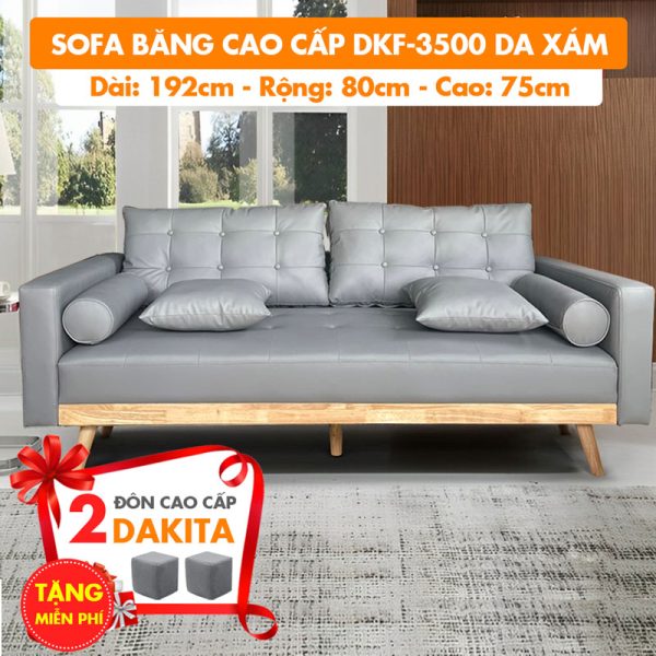 [Da Xám] Sofa Băng Cao Cấp Xuất Khẩu DKF-3500