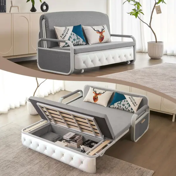 [Đầy Đủ Màu Sắc - Nệm Mút D Cao Cấp] Sofa Giường DAKITA DKB-910D - Êm Ái - Hộc Tủ Gỗ