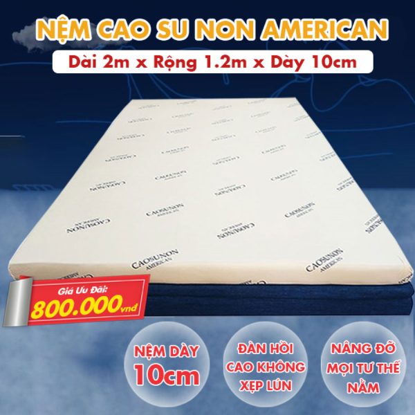 Nệm Cao Su Non America - Độ Đàn Hồi Cao Không Xẹp Lún
