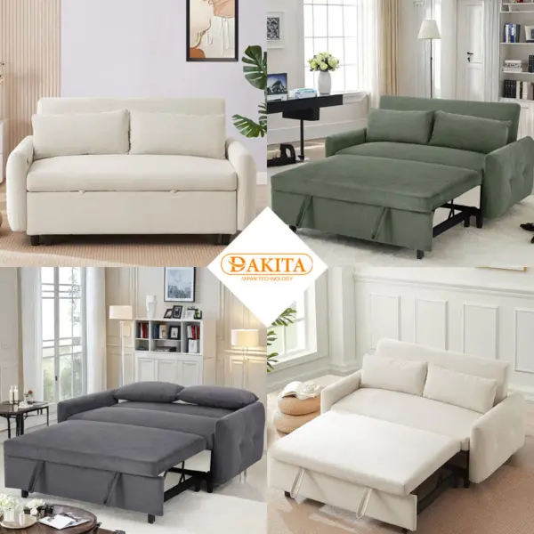 [Đa Dạng Kích Thước] Sofa Giường Ngủ Đa Năng DAKITA DKH - Vải Nhung Mềm Thoáng Mát