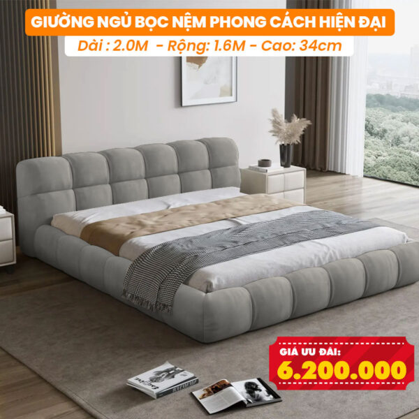 [Nhiều Size] Giường Ngủ Bọc Nệm DAKITA Phong Cách Hiện Đại