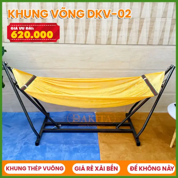 Khung Võng THÉP Đế Vuông Đức Lợi DKV-02 [ĐẾ VUÔNG KHÔNG NẢY]