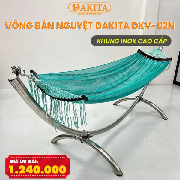 [Khung Inox Cao Cấp] Khung Võng Bán Nguyệt Thư Giãn DAKITA DKV-02N - Sang Trọng Hiện Đại (Không Kèm Lưới)