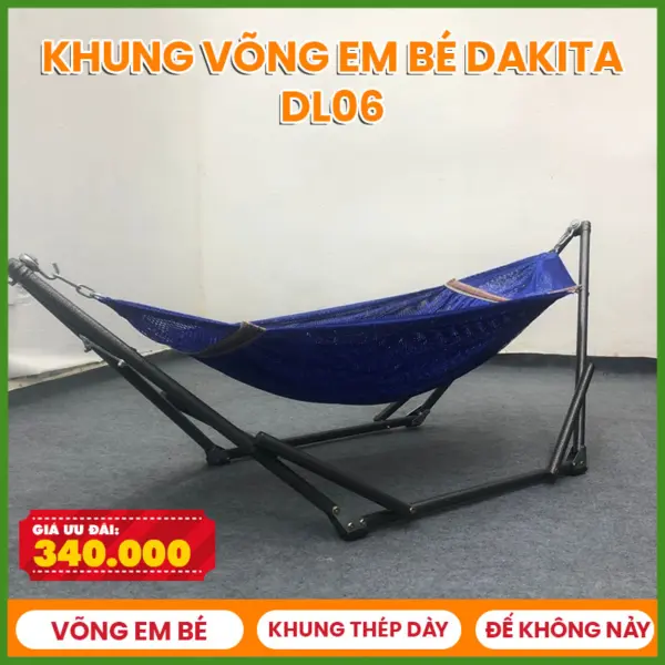 [Khung Em Bé - Dày] Võng Xếp Trẻ Em Đức Lợi DL06