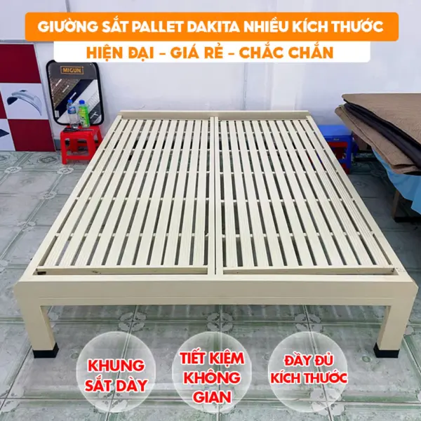 [Đầy Đủ Kích Thước] Giường Sắt Pallet – Giải Pháp Nội Thất Tiết Kiệm, Hiện Đại