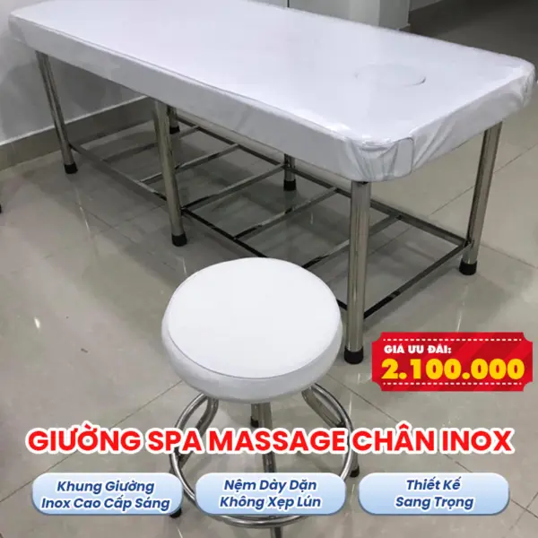 Giường Massage Spa Inox Giá Rẻ - Thiết Kế Sang Trọng
