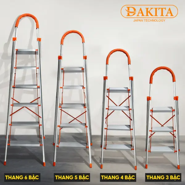 Thang Inox Ghế Bậc Nhôm Tay Vịn Trắng [NHẸ - DỄ XÀI - BẬC THANG TO]