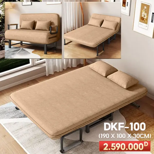 [Rộng 100cm] Ghế Sofa Ngã Thành Giường Nâng Cao Đầu Đa Năng DKF-100 [NHIỀU MÀU]